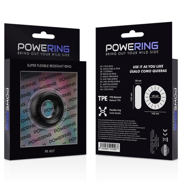 POWERING - SUPER FLEXIBLE AND RESISTANT PENIS RING 4.5CM PR07 BLACK 11