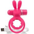 SCREAMING O – RECHARGEABLE DOUBLE RING WITH RABBIT HARE PINK