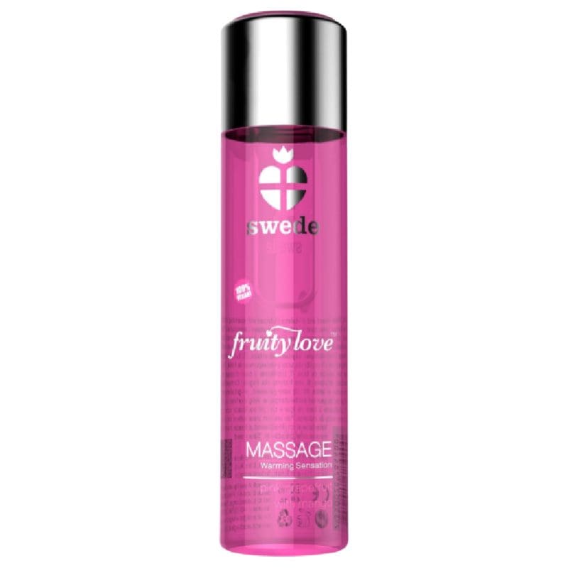 SWEDE – FRUITY LOVE WARMING EFFECT MASSAGE OIL PINK RASPBERRY AND RHUBARB 120 ML
